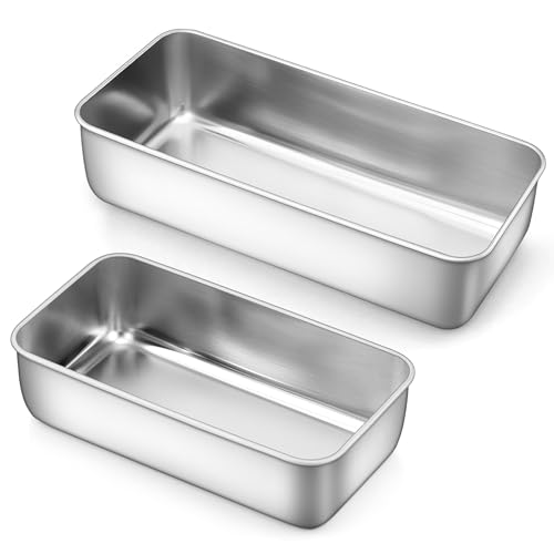 LIANYU 2 Pack Bread Loaf Pans, 1 Large (12x5 Inch) & 1 Medium (9x5 Inch)