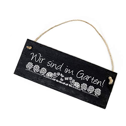 Deko-Lando Wir sind im Garten Schiefer Gartenschild