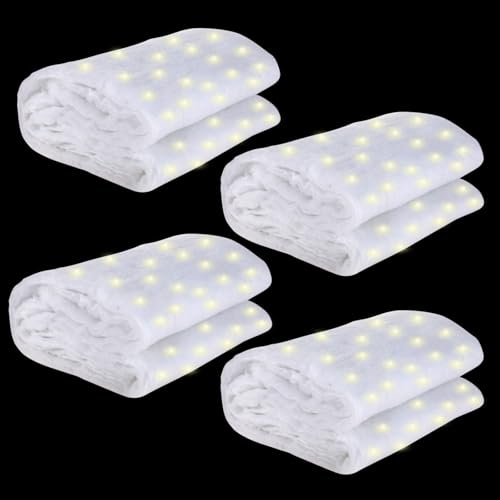 Tudomro 4 Pcs,4ft X 13inch, Christmas Snow Blanket LED Fake Snow Runner Pre Lit Village Blanket with LED Decor for Xmas Village Table Display 4 ft x 13 Inch,Warm White by Tudomro - Used condition - US$36.47