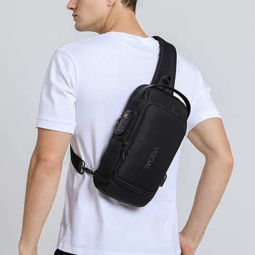 VGOAL Anti Theft Crossbody Bag Sling Bag for Men Sling Backpack Mini Backpack Daypack Crossbody for Travel Sport Running Hiking (FG6313)2