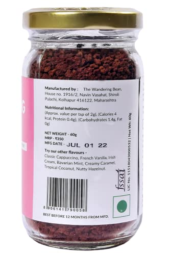 Image of The Wandering Bean Tropical Coconut Instant Coffee Powder Perfect Rich & Smooth Blend Of Coconut Flavoured Coffee (Pack Of 1) Gift Festive, Best Gift Hamper, Bottle, 60 Gram