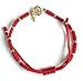 SIFRIMANIA Red String Macrame Adjustable Handmade Bracelet with Gold Filled Beads and Miraculous Virgin Charm for Women and Girls (Miraculous Image)