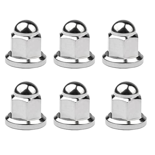 Image of Titanium M6 M8 M10 Dome Head Acorn Nuts for Bicycle Motorcycle Exhaust Pipe Car Pack of 6 (M8, Silver)