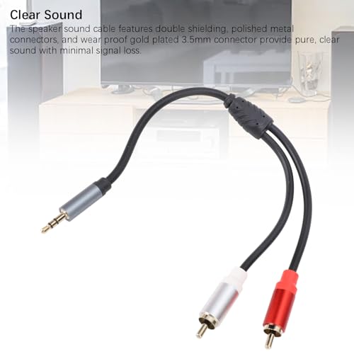 Cable de audio estéreo 3.5mm a 2 macho, 30cm miniatura 3