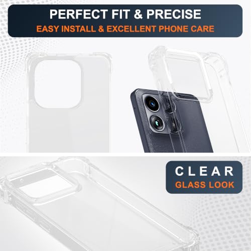 Image of CEDO Cover for Moto Edge 70 Ultra (5G) | Camera Protection Shockproof Bumper-Edge | 360 Degree Protection Acrylic Crystal Clear TPU+PC | Transparent Back Case Backcover (Transparent)