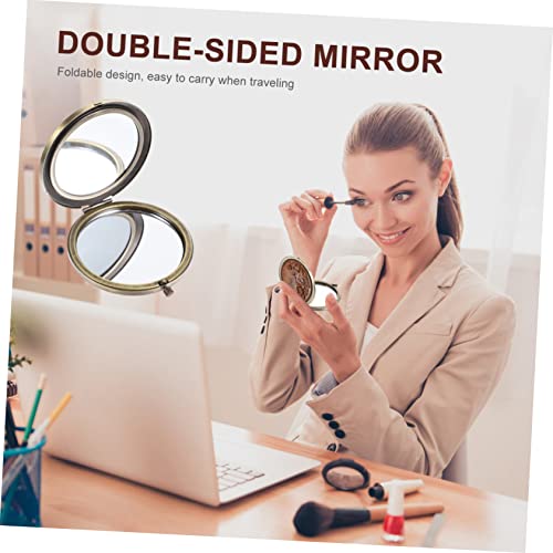 Fomiyes Small Round Mirror Travel Makeup Mirror Circle Mirrors Mirror Handheld Travel Folding Mirror Women Folding Mirror Travel Mirror Cosmetic Tool Women Mirror Folding Makeup Mirror Set #TOP2