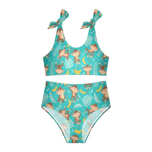 Image of CaTaKu Girls Swimsuits Two Piece Swimwear Cute Bikini Set Tankini Hawaiian Beach Sport Bathing Suit for Girls Size 3-12T