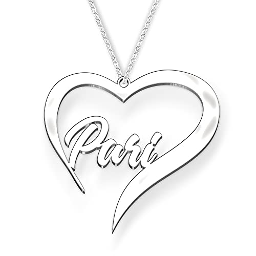 Image of Pari Cursive Gold & Silver Name Pendant Necklace, Best Jewelry Gift for Girls.