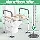 Airminti Toilettensitzerhöhung mit Armlehnen, WC Sitzerhöhung Aufstehhilfe Toilette Einstellbare Höhe und Breite Toilettengestell, Toilettenerhöhung toilettenaufsatz für senioren Behinderten Schwanger