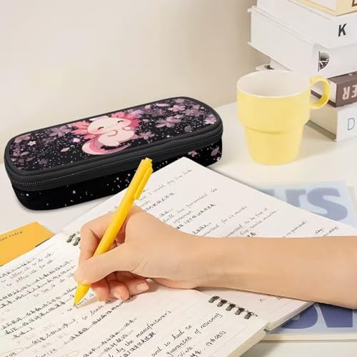 Image of Kawaii Axolotl Pencil Case School Supplies for Girls Teen Kids Pencil Pouch Cherry Blossom Pen Bag Storage Organzier School Office Travel
