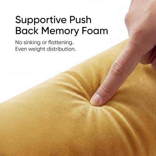 Image of Frido Wedge Neck Rest Pillow | Multipurpose Neck Pillow | Memory Foam Roll with Adjustable Strap | Relieves Neck, Knee & Lumbar Pressure | Compatible with Wedge Plus | Washable Cover, Mustard Yellow
