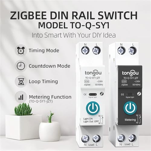 Disyuntor de medición de potencia ZigBee 1P 63A para frenar el consumo fantasma en carril DIN 3