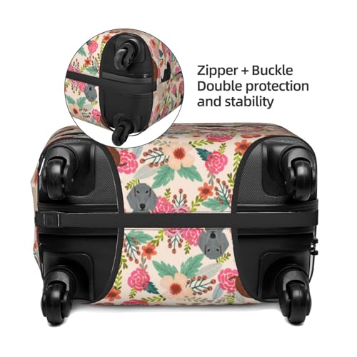 Dog Flower Print Luggage Suitcase Covers Elastic Washable Luggage Protector Luggage Covers For Suitcase4