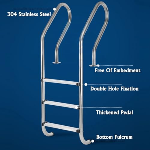 Escalera para piscina inoxidable de 2/3 peldaños miniatura 3
