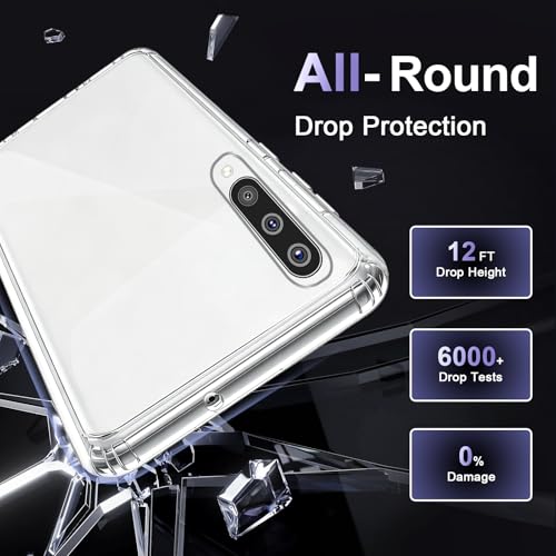 Image of Case for Samsung Galaxy A50, Military Grade Drop Protection Phone Case, Yellowing Resistant, Anti-Scratch Hard PC Back, Shockproof Hard Ultra-Thin Protective Cover, Clear