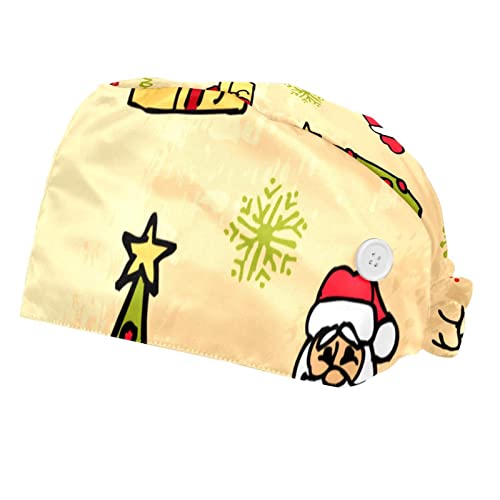 Chapeaux de travail de Noël unisexe pour cuisine et service restauration 2pcs