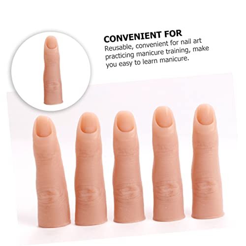 Image of balacoo Silicone Fake Finger 2.75 Inch Hand Reusable Manicure Tool for Nail Art Beginners and Salon Use