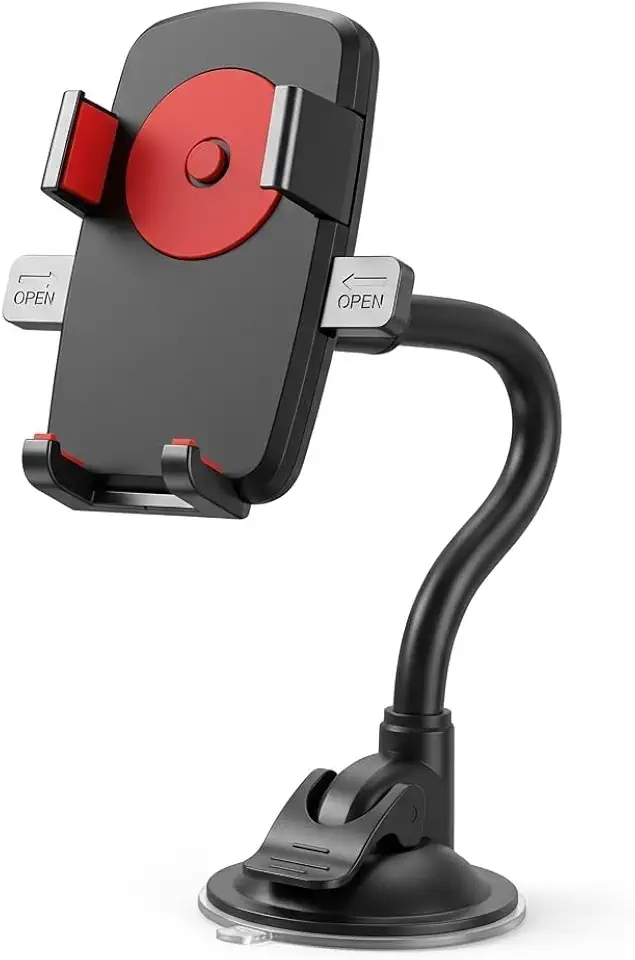 Suporte Veicular Celular Universal para Carro- Braço Flexível Articulado com Ventosa de Silicone de Alta Sucção e Rotação Graus para Painel ou Para-brisa Compatível com iPhone e Android