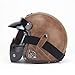 CARACHOME Casco Jet Moto Vintage con Máscara De Gafas Desmontables, Casco Integral...