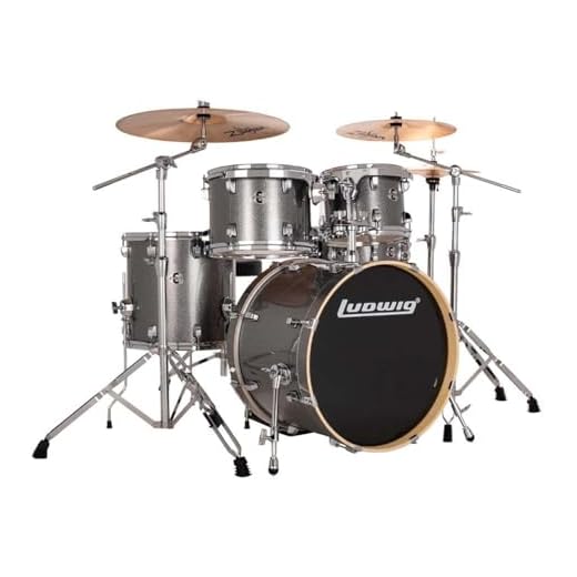 Ludwig Element Evolution 5-piece Complete Drum Set with Zildjian Cymbals - Platinum