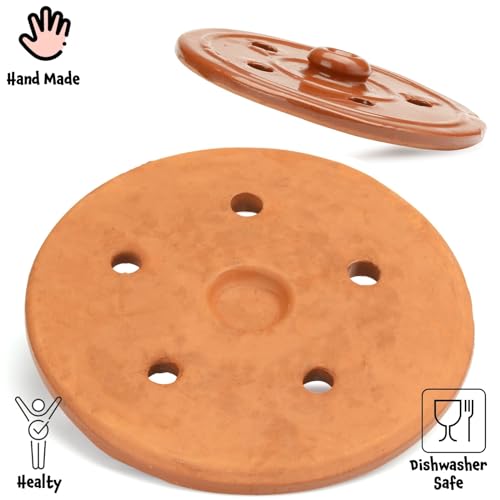 Clay Dolma Pot Lid Cover -Weighted Clay Lid for Dolma Cooking -Traditional Dolma Cover -Pot for Dolma -Clay Dolma Lid -Handcrafted Dolma Pot Cover(8,6 inch) by Areste - Image 4