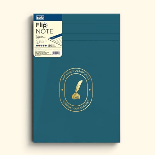 Image of SOLO Flip Note Notepad - Velvet Finish Cover, 80 Sheets Premium Smooth Paper, Soft Touch Journal, Elegant Colors, Ideal for Work, Study & Creative Use (Teal, FNO55)
