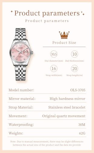 Image of OLEVS Gold Watches for Women Original Luxury Small Square Diamond Wrist Watch Analog Quartz Stainless Steel Waterproof Stylish Ladies Watch Date