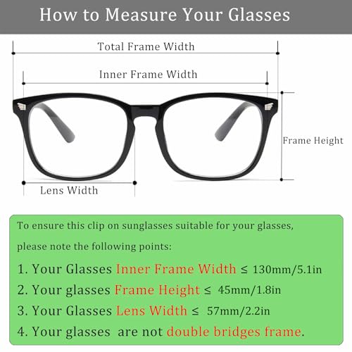 Polarized Clip on Sunglasses for Men Women over Prescription Glasses Clip-on Shades Anti Glare 100% UV Protection3