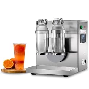 Commercial Electric Milkshake Machine, 360° Double Frame Automatic Milk Tea Blender with Digital Display, Milk Frothing Machine