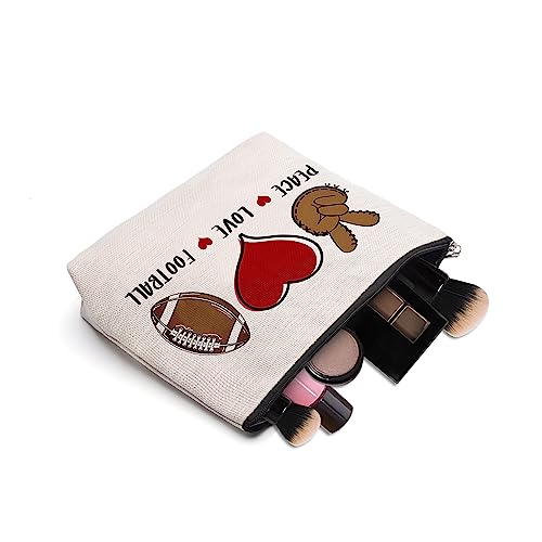 CEASQVAA Football Gifts Makeup Cosmetic Bag for Women, Football Coach Gifts, Football Team Gifts for Football Lovers Players Fans Birthday Gifts for Her Women - Thumbnail 4