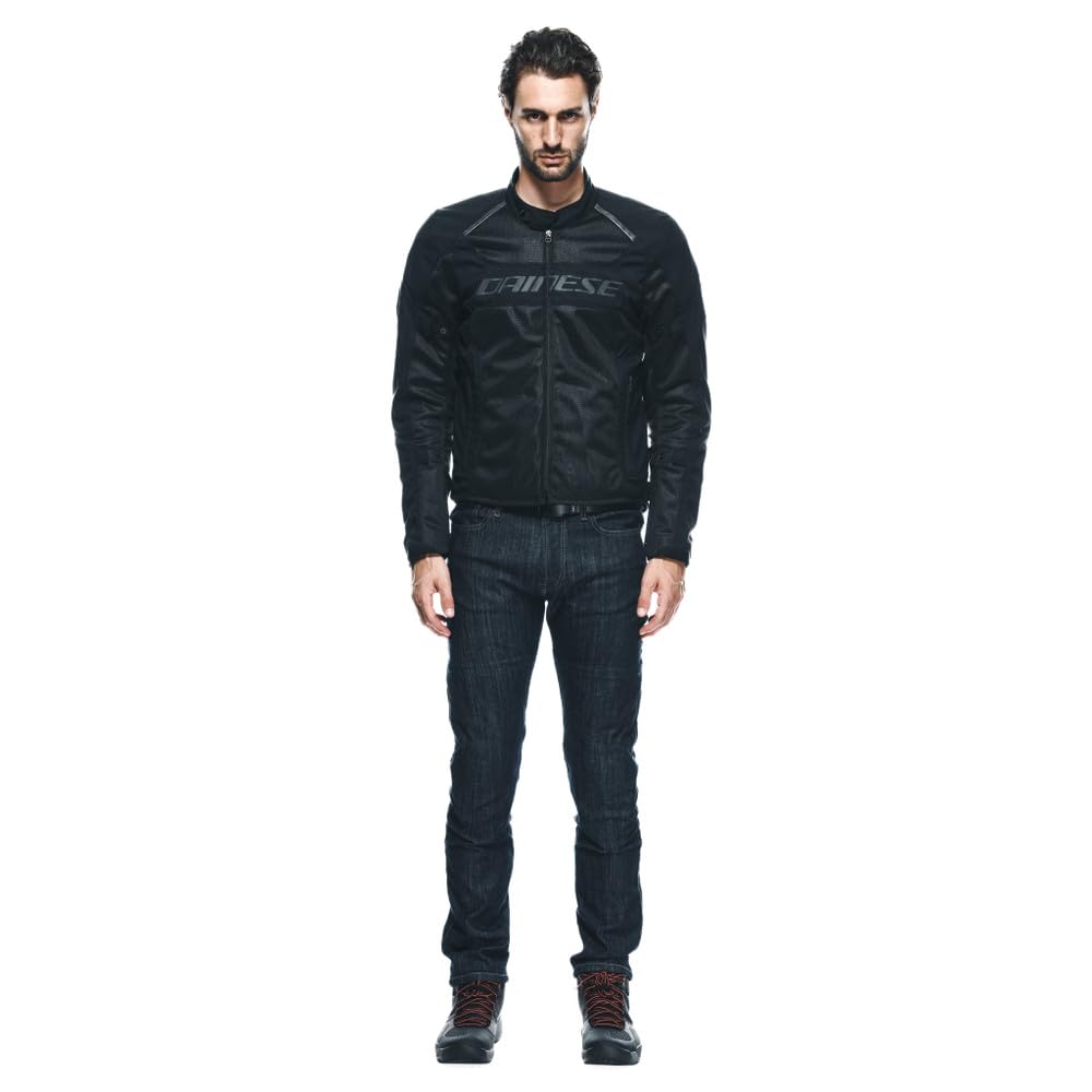 Dainese - Air Frame 3 Tex Jacket, Giacca da Moto Estiva in Tessuto, con Fodera Antivento, Nero, 48