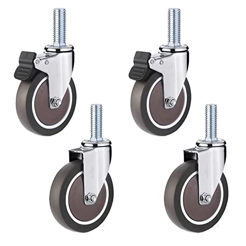 Roulettes pivotantes M12 pour meubles et chariot robuste de 100 mm
