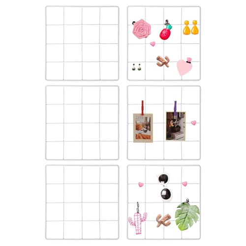 Tablero de notas para pared PATIKIL de malla metálica cuadriculada de 20x20 cm 2