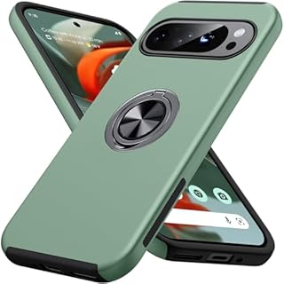 AOUIA for Google Pixel 9 Case: 360° Spin Stand, Slim Fit Drop-Proof Protective Phone Case, Alpine Green