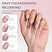 Ranrose 600PCS Clear Extra Long Nail Tips for Acrylic Nails Professional, No C Curve Gel Tips 12 Size XXXL Pre-shaped Half Cover Fake Nail for Press On Nail Extensions
