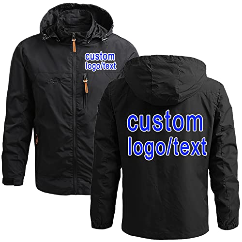 Custom Jackets for Men Design Your Own Windbreaker Personalized Rain Jacket With Logo Text