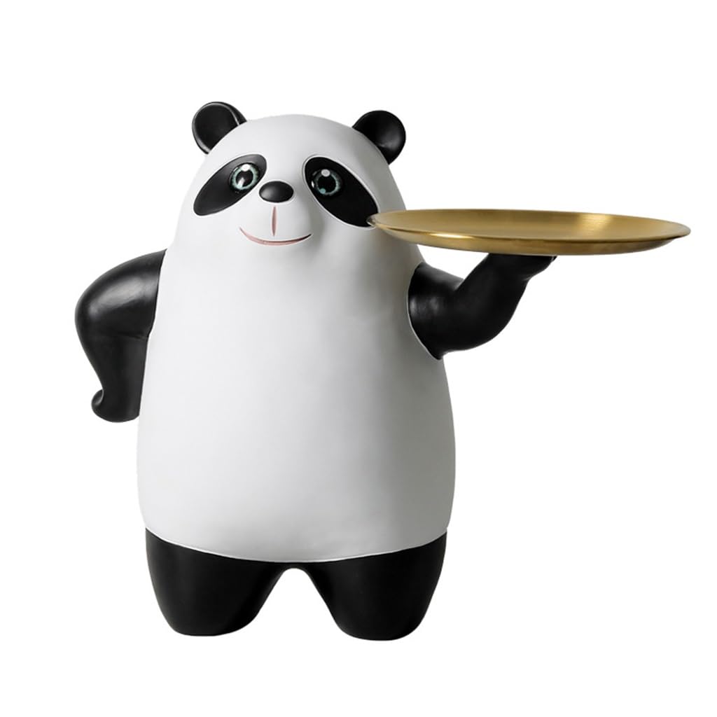 Panda statue avec plateau à clés : vide-poche et organiseur de bijoux