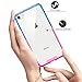 Salawat for iPhone SE 2020 Case, iPhone 7 Case, Clear iPhone 8 Case Cute Anti Scratch Slim Phone Case Cover TPU Bumper Hard PC Back Shockproof Protective Case for iPhone SE/8/7 4.7 Inch (Blue Pink)
