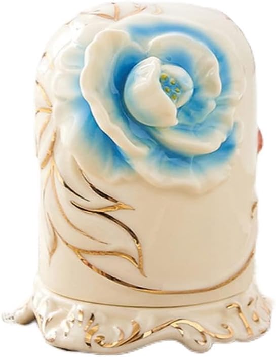 Ceramic tracing gold European-style household flower toothpick holder storage box living room jar