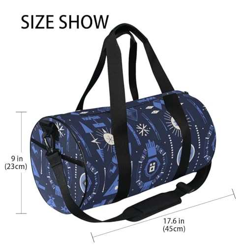 Tourism Illustration Aztec Indigo Vector Personal Item Travel Bag Gym Bag Yoga Waterproof4