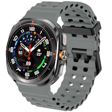 SPINYE Pulseiras de relógio compatíveis com Samsung Galaxy Watch Ultra de 47 mm, sem lacunas, macia, respirável, de silicone oceânico, pulseira de reolacement para Galaxy Watch 7 Ultra de 47 mm (2024