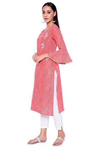 67% OFF on Nikanjali 100% Cotton, Leheriya Kurta (Without Pant