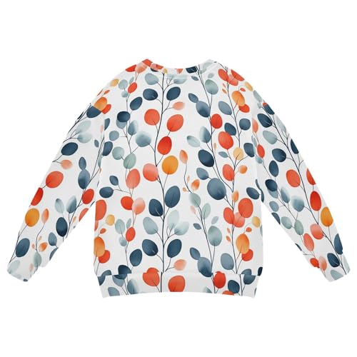 JUNZAN Cartoon Colorful Eucalyptus Leaf Little Boys Hoodie Sweatshirt Crewneck Tops Clothing Shirts Party 4T2