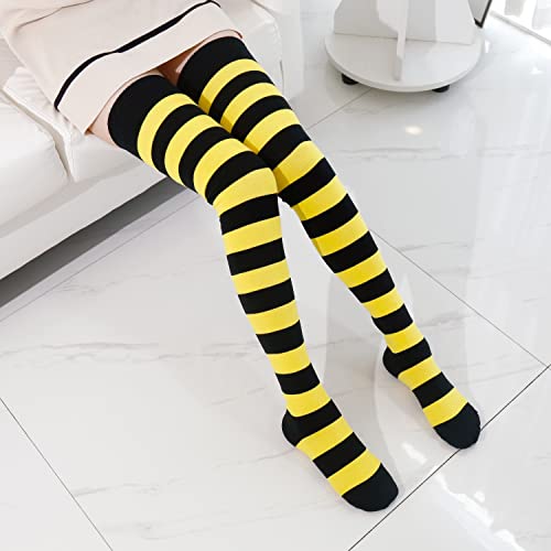 Image of Kayhoma Extra Long Cotton Stripe Thigh High Socks Over the Knee High Socks
