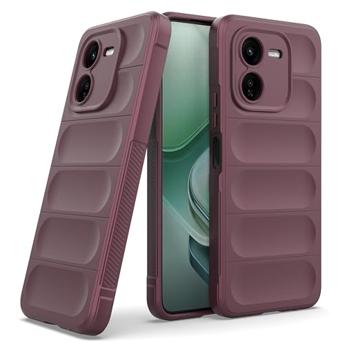 Image of amazon basics Back Case Cover for iQOO Z9x 5G | Compatible for iQOO Z9x 5G Back Cover | Liquid Silicon Magic Case with Camera Protection | Plum
