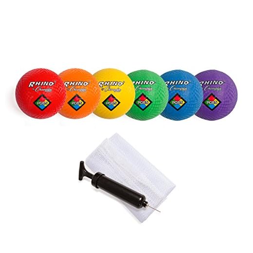 Champion Sports PG85XSET Playground Ball Set with Pump, 8.5 Inch, Set of 6