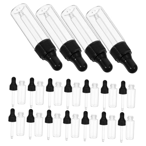 NOLITOY Mini Perfume Bottles Dropper Caps 20 Pack Essential Oil Containers Leak Proof for Travel Storage