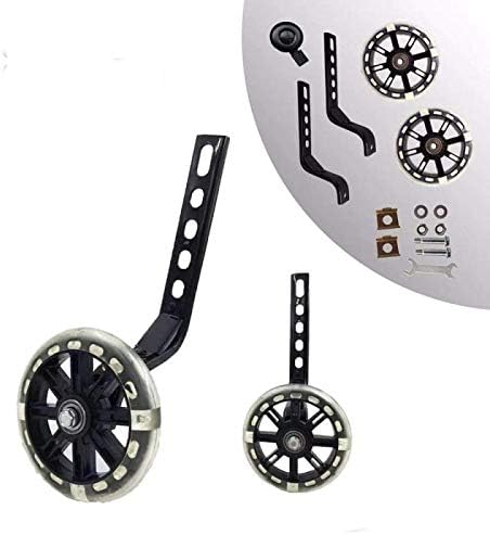 HUWAY - Juego de ruedas de entrenamiento para estabilización de bicicleta silenciosas con parpadeo compatibles con bicicletas de 12 14 16 18 20 1 par