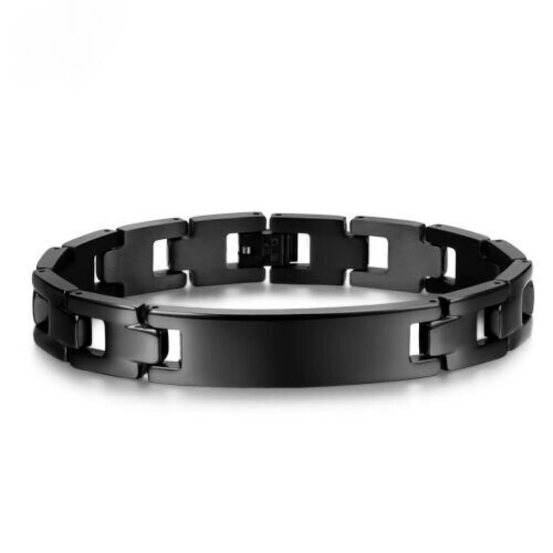 UNIVERSAL ART XPRESS UAX Black Stainless Steel Chain Bracelet for Men, Pack of 1, Shiny Black Colour (B0D9S2C8F5) Amazon Price History, Amazon Price Tracker