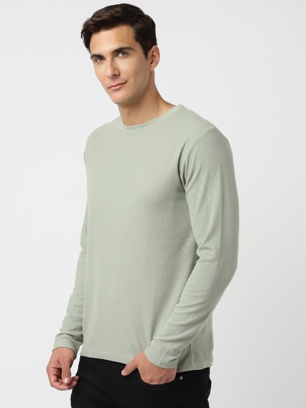 Image of UrbanMark Mens Regular Fit Round Neck Full Sleeves Solid T Shirt